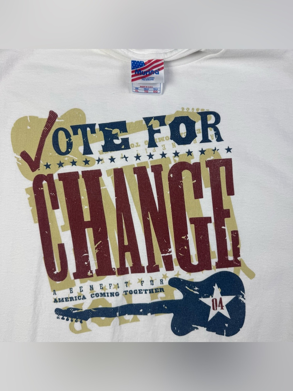 Vintage Vote for Change 2004 Tee XL REM Pearl Jam Bruce Springsteen Neil Young